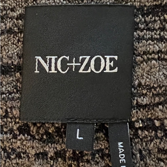 Nic and Zoe Color Block Duster Blue/Black/Brown Sz L Ret $168 - Picture 7 of 10